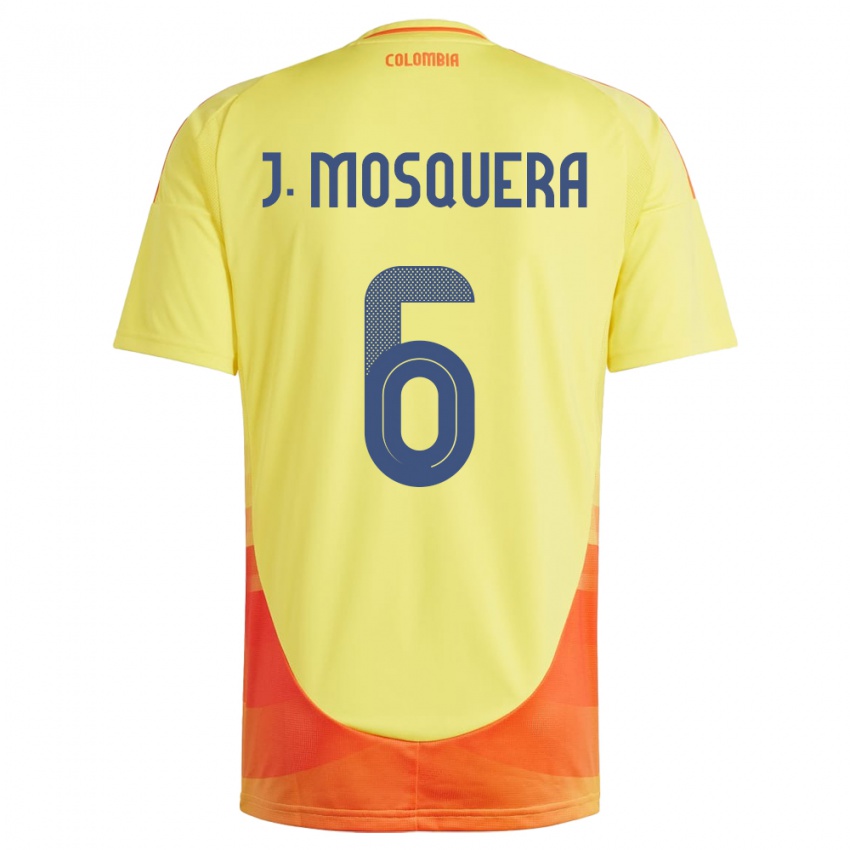 Kinderen Colombia Juan Mosquera #6 Geel Thuisshirt Thuistenue 24-26 T-Shirt België