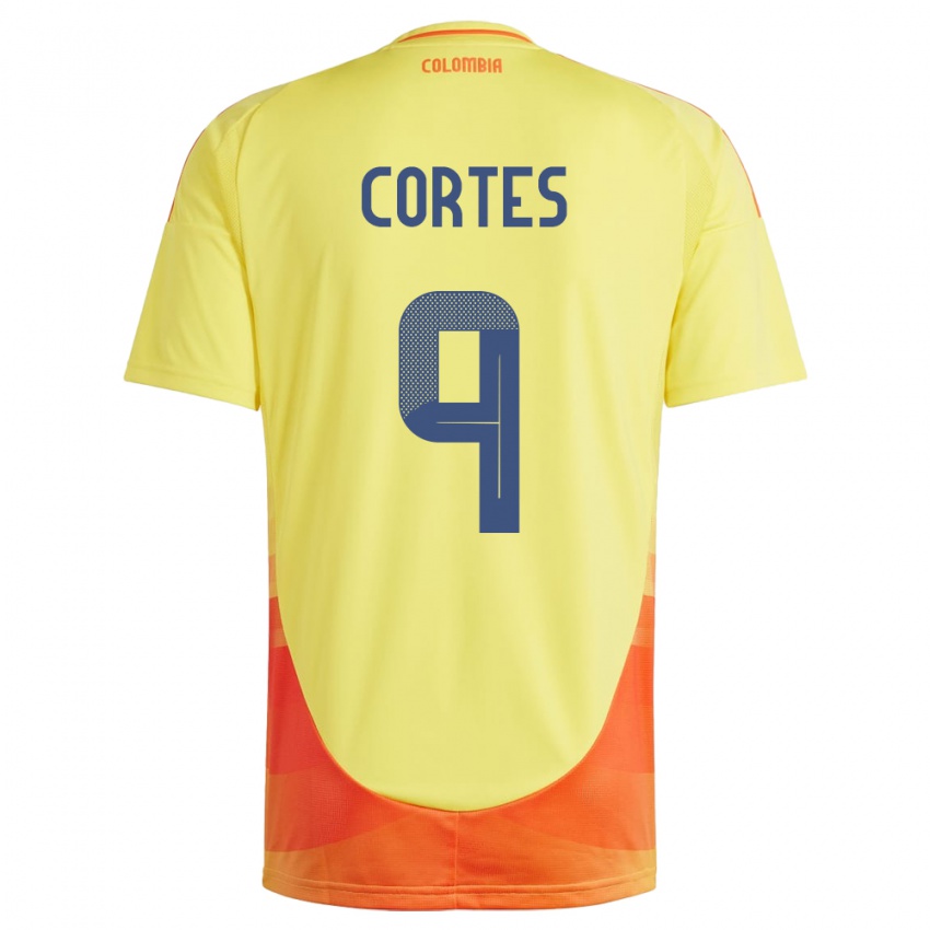 Kinderen Colombia Carlos Cortés #9 Geel Thuisshirt Thuistenue 24-26 T-Shirt België