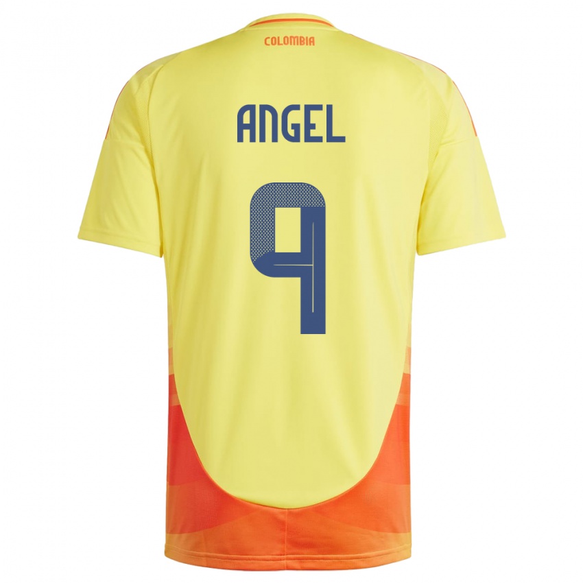 Kinderen Colombia Tomás Ángel #9 Geel Thuisshirt Thuistenue 24-26 T-Shirt België