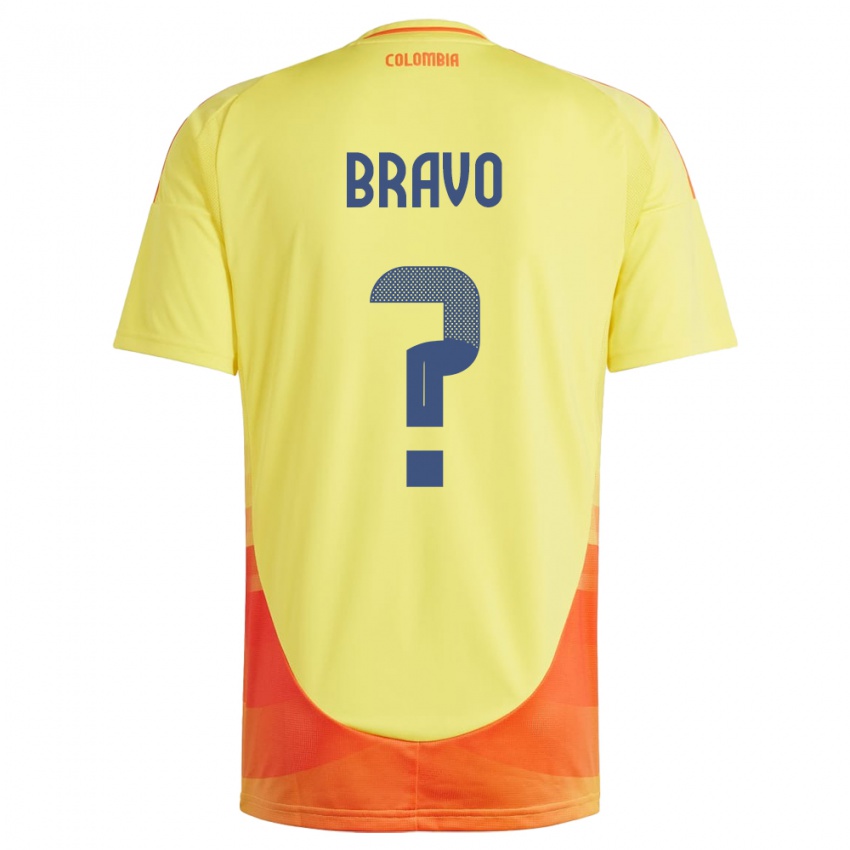 Kinder Kolumbien Pedro Bravo #0 Gelb Heimtrikot Trikot 24-26 T-Shirt Belgien