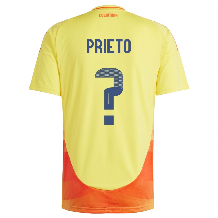 Kinderen Colombia Dylan Prieto #0 Geel Thuisshirt Thuistenue 24-26 T-Shirt België