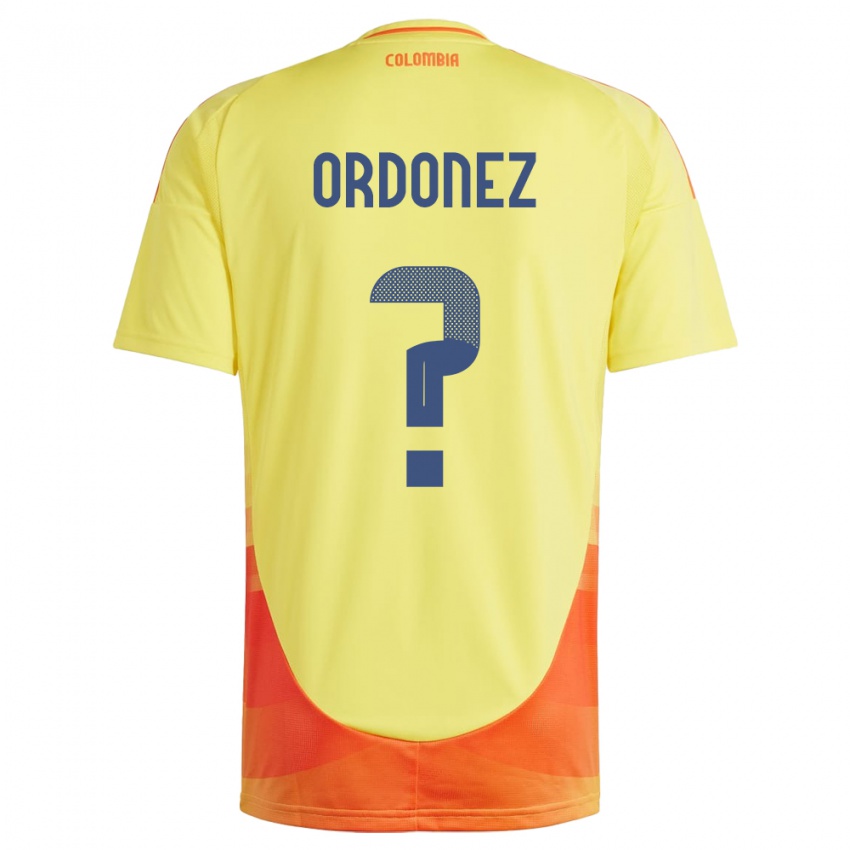 Kinderen Colombia Willian Ordóñez #0 Geel Thuisshirt Thuistenue 24-26 T-Shirt België