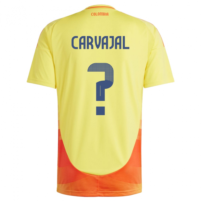 Kinderen Colombia Juan Carvajal #0 Geel Thuisshirt Thuistenue 24-26 T-Shirt België