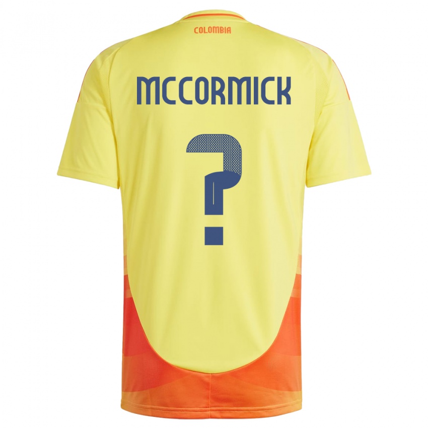 Kinderen Colombia Hollman Mccormick #0 Geel Thuisshirt Thuistenue 24-26 T-Shirt België