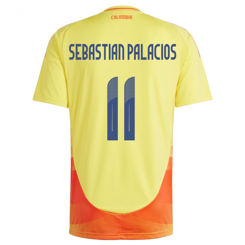 Kinder Kolumbien Juan Sebastián Palacios #11 Gelb Heimtrikot Trikot 24-26 T-Shirt Belgien