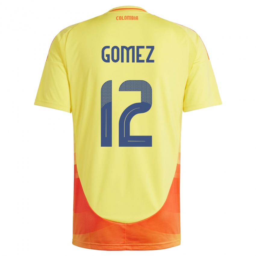 Kinder Kolumbien Juan Gómez #12 Gelb Heimtrikot Trikot 24-26 T-Shirt Belgien