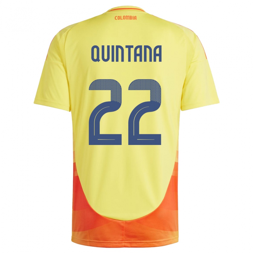 Kinderen Colombia Breiner Quintana #22 Geel Thuisshirt Thuistenue 24-26 T-Shirt België