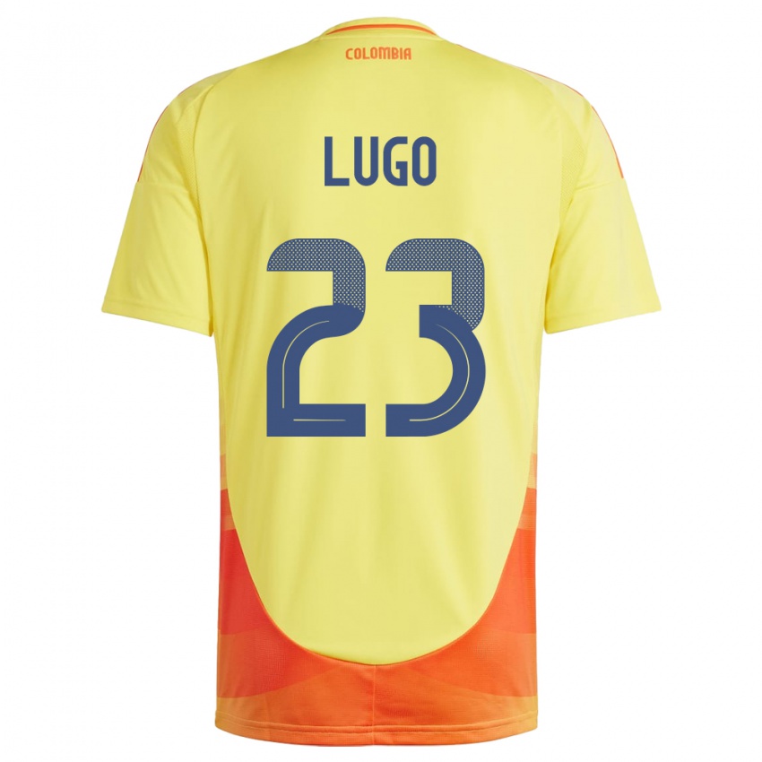 Kinder Kolumbien Michelle Lugo #23 Gelb Heimtrikot Trikot 24-26 T-Shirt Belgien