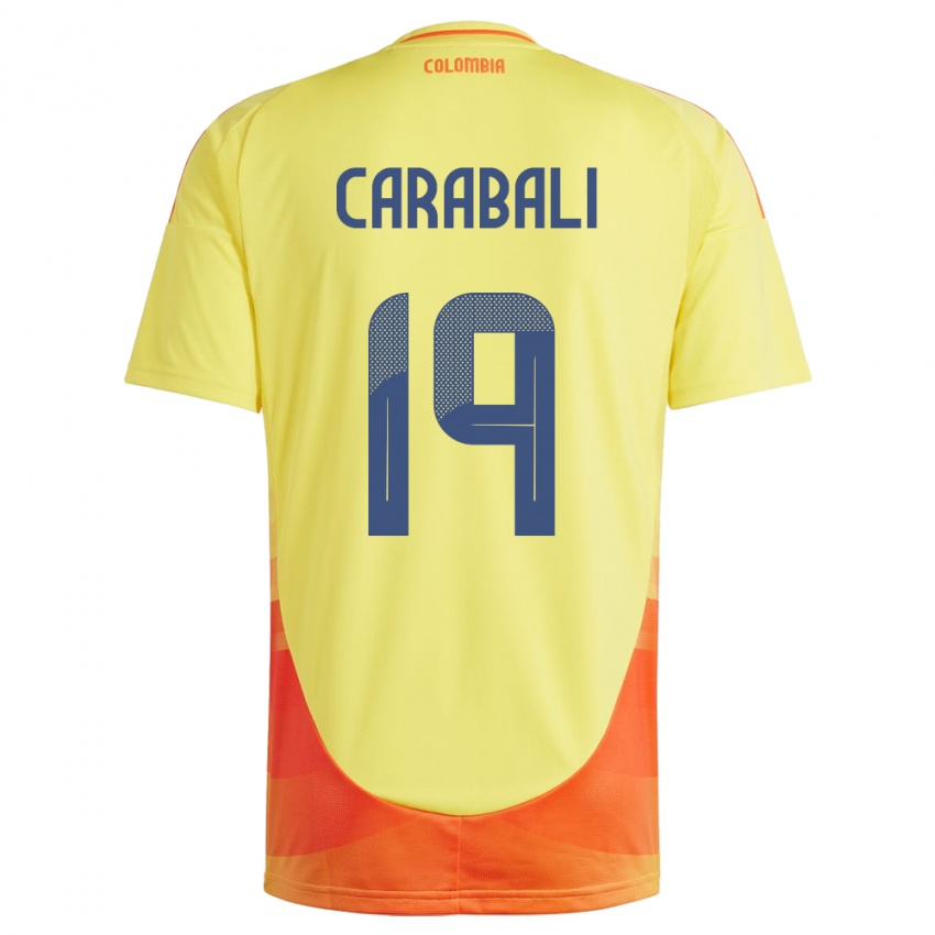 Kinderen Colombia Jorelyn Carabalí #19 Geel Thuisshirt Thuistenue 24-26 T-Shirt België