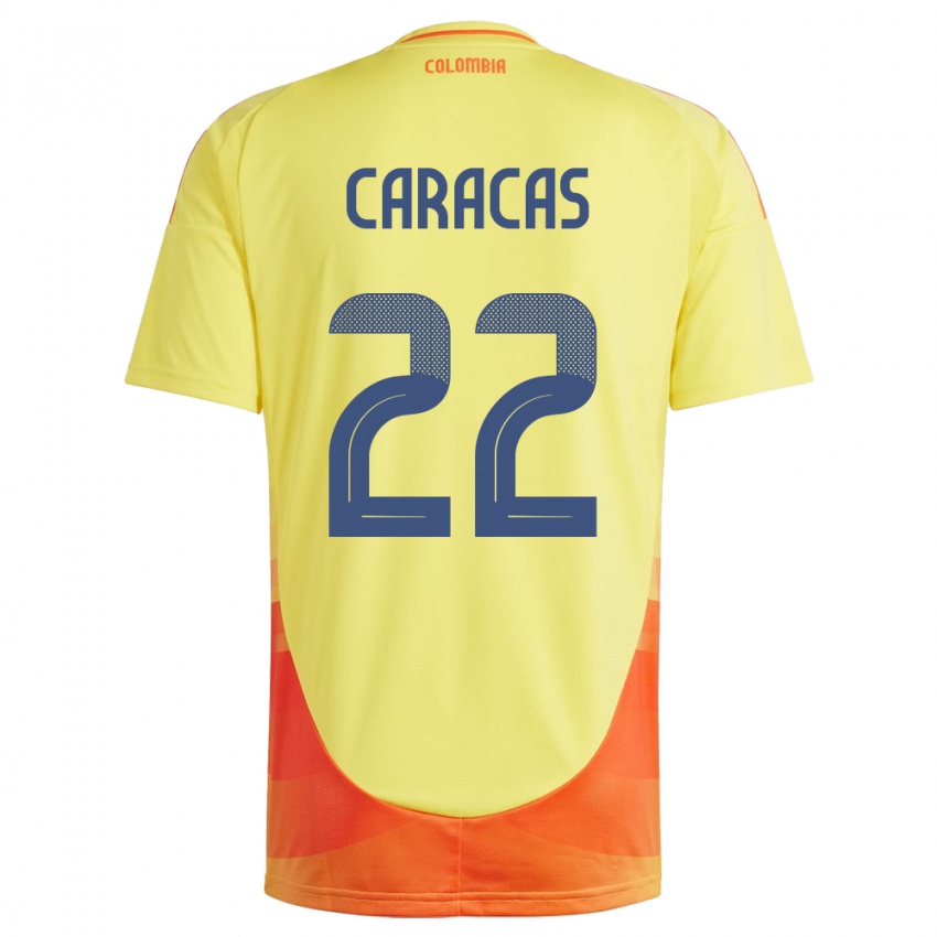 Kinderen Colombia Daniela Caracas #22 Geel Thuisshirt Thuistenue 24-26 T-Shirt België