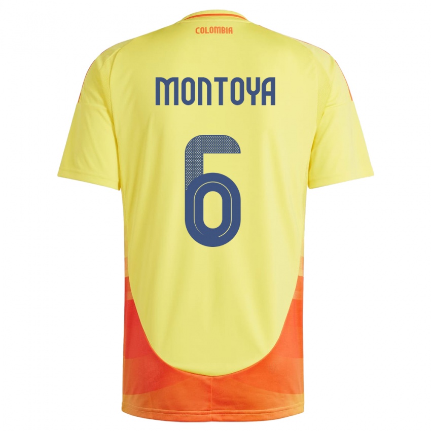 Kinderen Colombia Daniela Montoya #6 Geel Thuisshirt Thuistenue 24-26 T-Shirt België