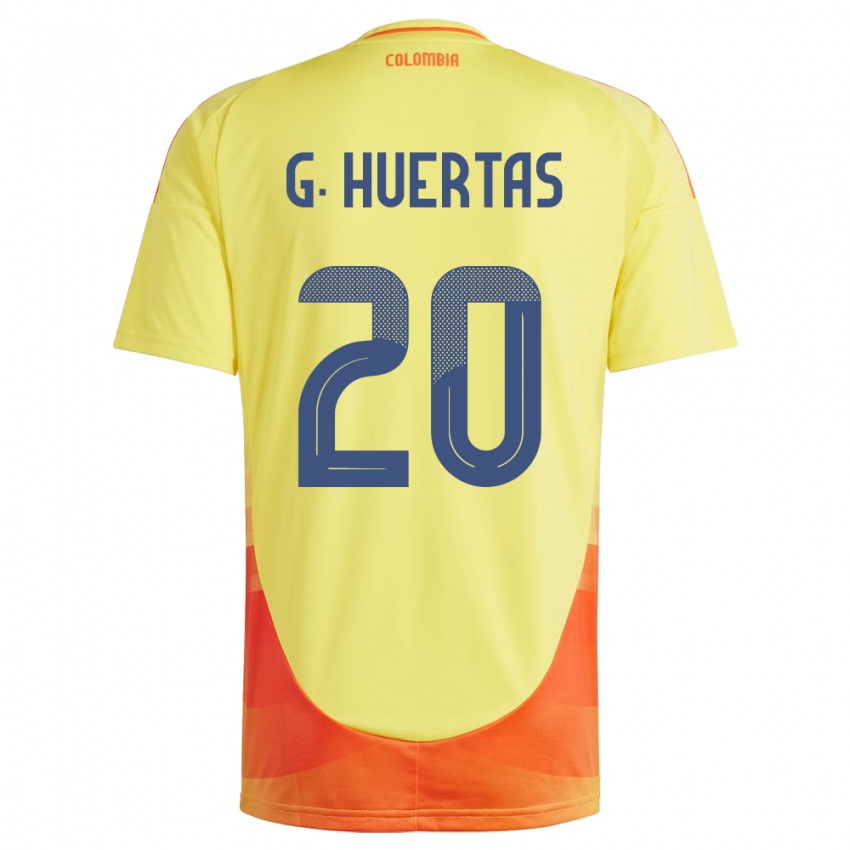 Kinderen Colombia Gabriela Huertas #20 Geel Thuisshirt Thuistenue 24-26 T-Shirt België