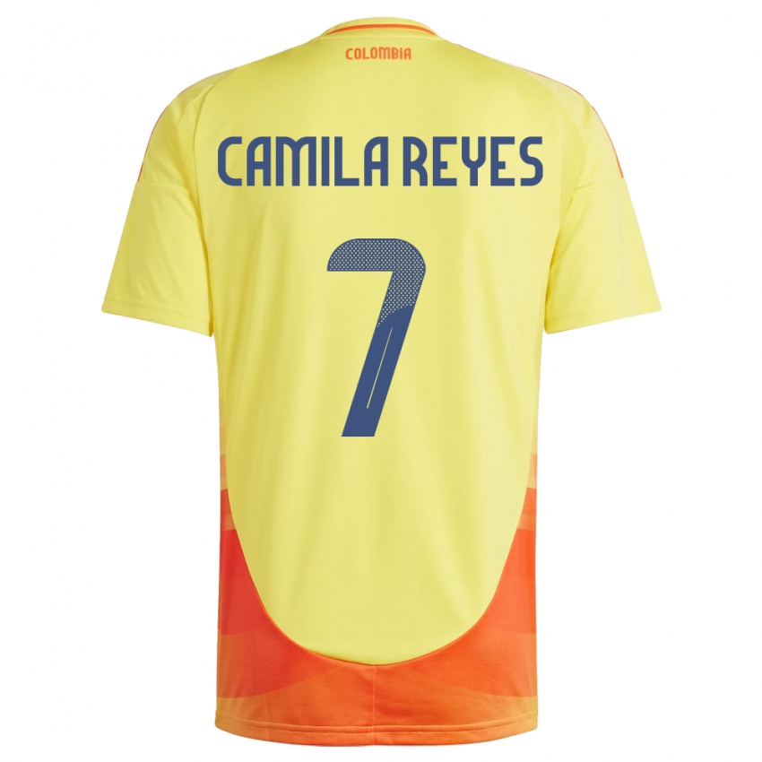 Kinderen Colombia María Camila Reyes #7 Geel Thuisshirt Thuistenue 24-26 T-Shirt België