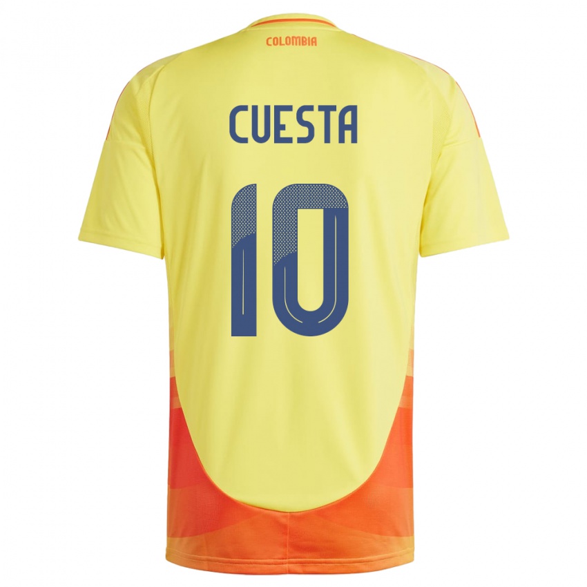 Kinderen Colombia Yisela Cuesta #10 Geel Thuisshirt Thuistenue 24-26 T-Shirt België