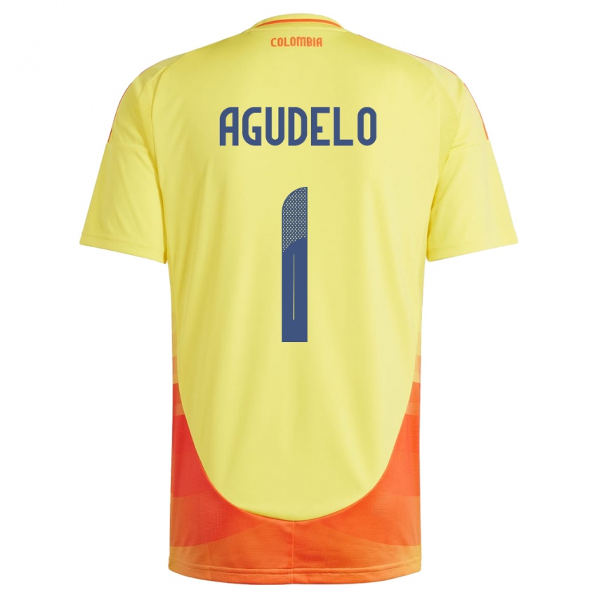 Kinder Kolumbien Luisa Agudelo #1 Gelb Heimtrikot Trikot 24-26 T-Shirt Belgien