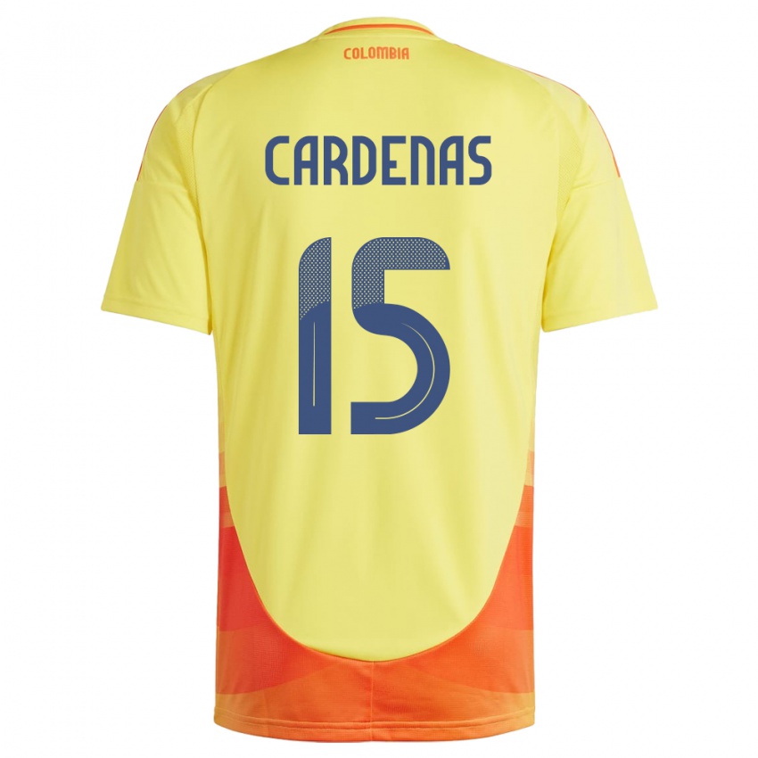 Kinderen Colombia Wendy Cárdenas #15 Geel Thuisshirt Thuistenue 24-26 T-Shirt België