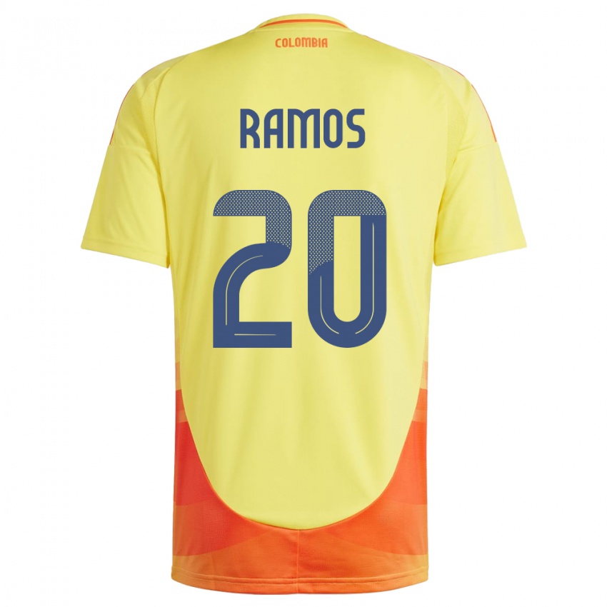 Kinder Kolumbien Mónica Ramos #20 Gelb Heimtrikot Trikot 24-26 T-Shirt Belgien