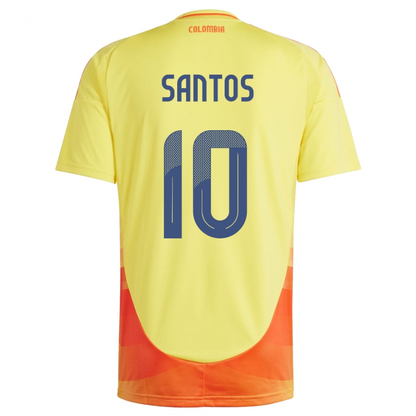 Kinder Kolumbien Leicy Santos #10 Gelb Heimtrikot Trikot 24-26 T-Shirt Belgien