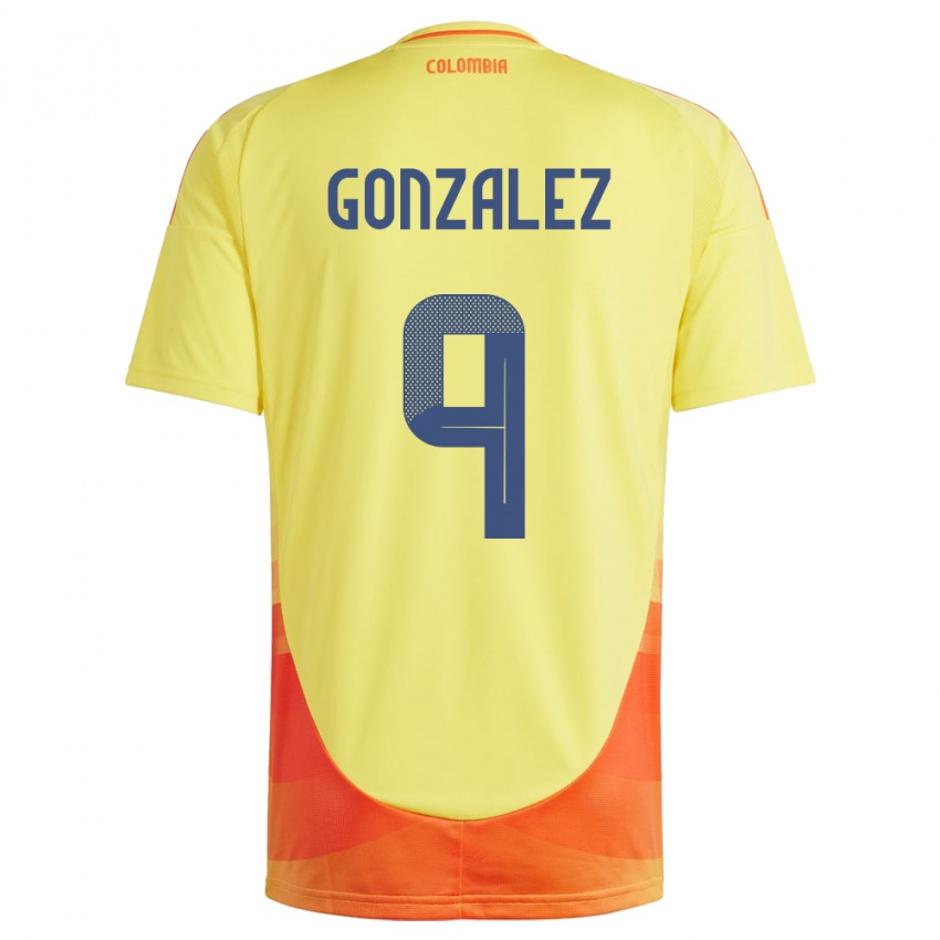 Kinderen Colombia Manuela González #9 Geel Thuisshirt Thuistenue 24-26 T-Shirt België