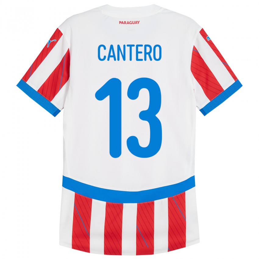 Kinderen Paraguay Alexis Cantero #13 Wit Rood Thuisshirt Thuistenue 24-26 T-Shirt België