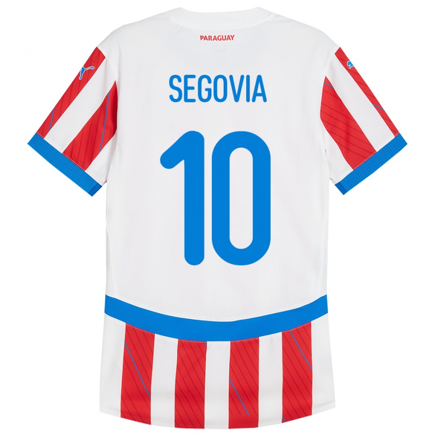 Kinderen Paraguay Matías Segovia #10 Wit Rood Thuisshirt Thuistenue 24-26 T-Shirt België