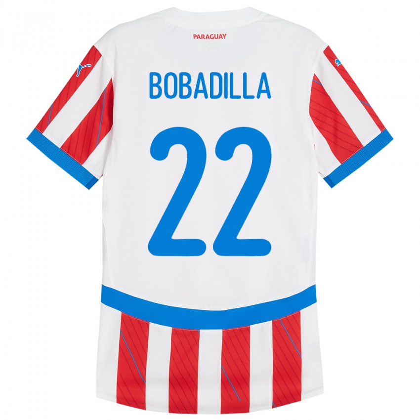 Kinder Paraguay Dylan Bobadilla #22 Weiß Rot Heimtrikot Trikot 24-26 T-Shirt Belgien