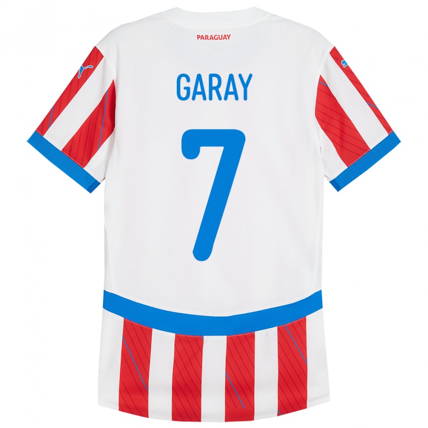 Kinderen Paraguay Griselda Garay #7 Wit Rood Thuisshirt Thuistenue 24-26 T-Shirt België