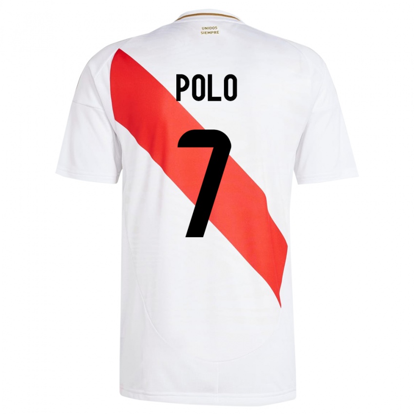 Enfant Maillot Pérou Andy Polo #7 Blanc Tenues Domicile 24-26 T-Shirt Belgique