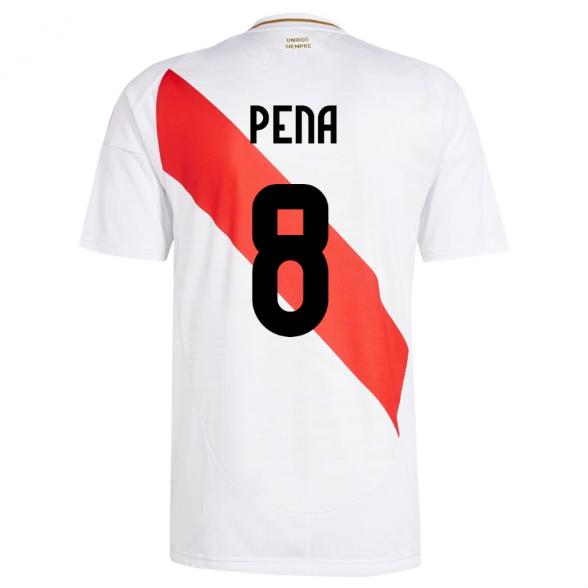 Kinder Peru Sergio Peña #8 Weiß Heimtrikot Trikot 24-26 T-Shirt Belgien