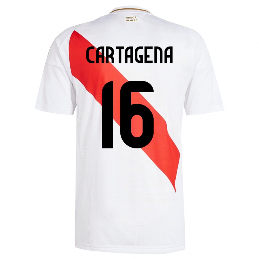 Kinderen Peru Wilder Cartagena #16 Wit Thuisshirt Thuistenue 24-26 T-Shirt België