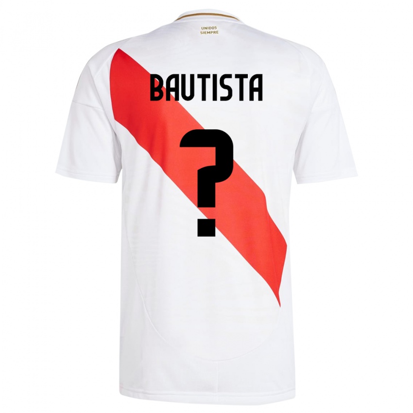 Kinder Peru César Bautista #0 Weiß Heimtrikot Trikot 24-26 T-Shirt Belgien