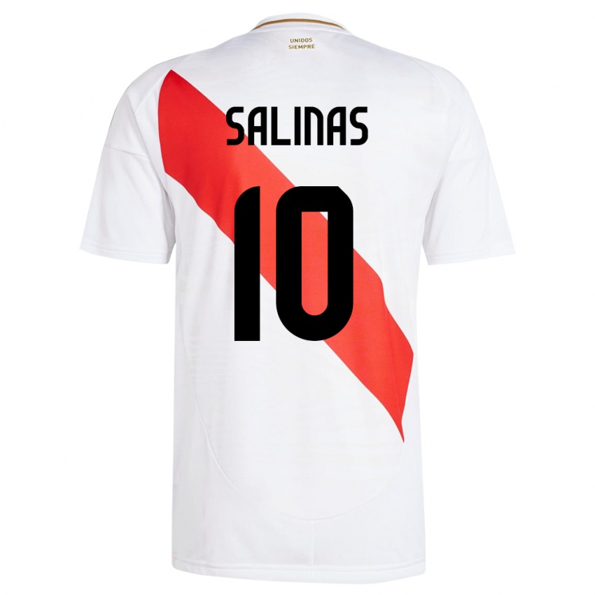 Kinder Peru Thiago Salinas #10 Weiß Heimtrikot Trikot 24-26 T-Shirt Belgien