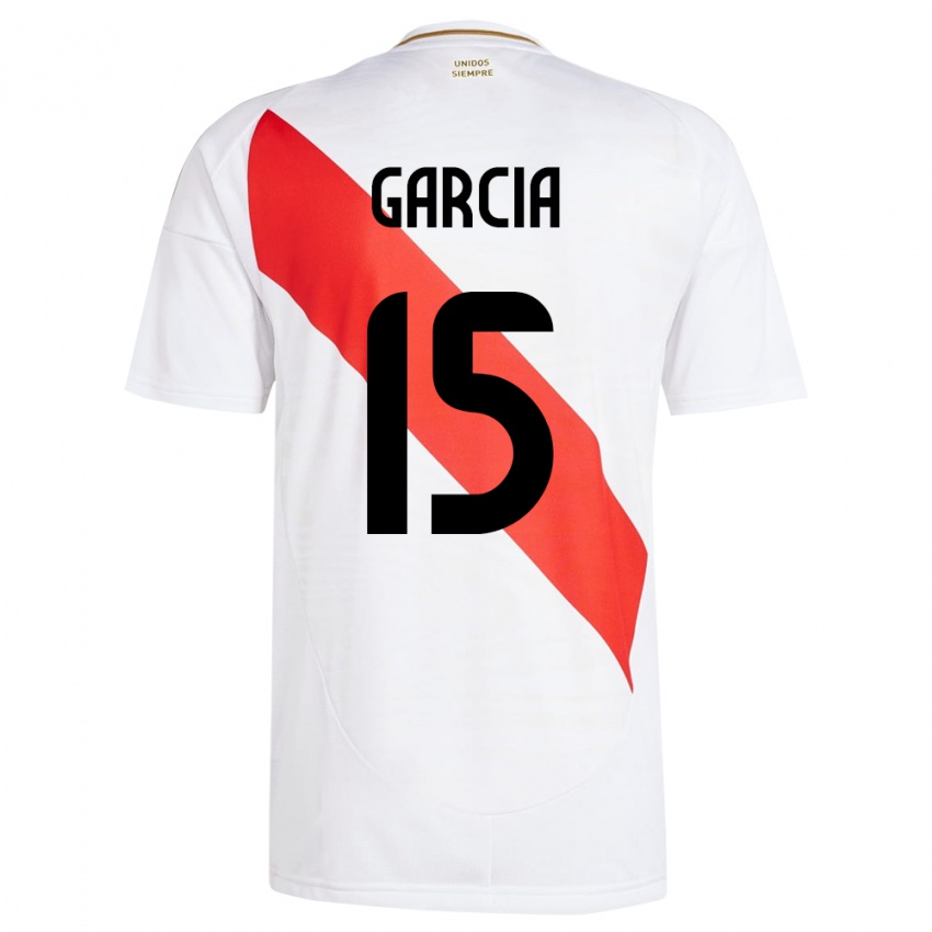 Kinder Peru Jonathan García #15 Weiß Heimtrikot Trikot 24-26 T-Shirt Belgien