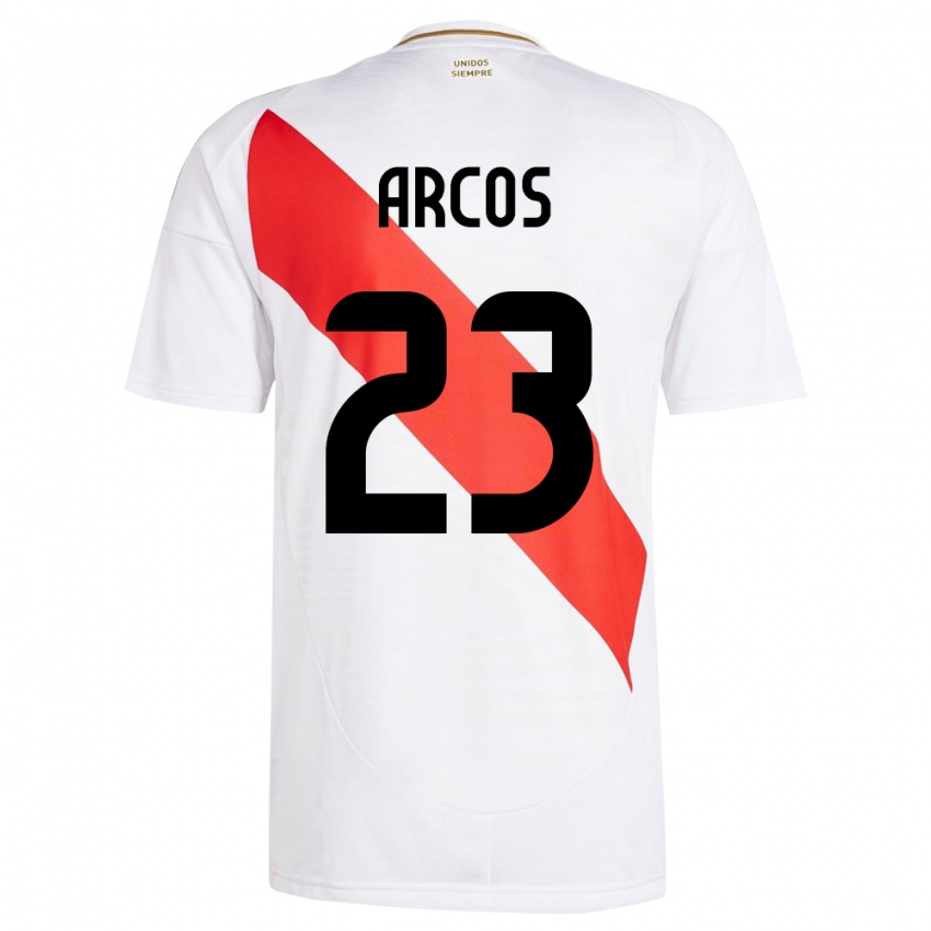 Kinder Peru Lucía Arcos #23 Weiß Heimtrikot Trikot 24-26 T-Shirt Belgien