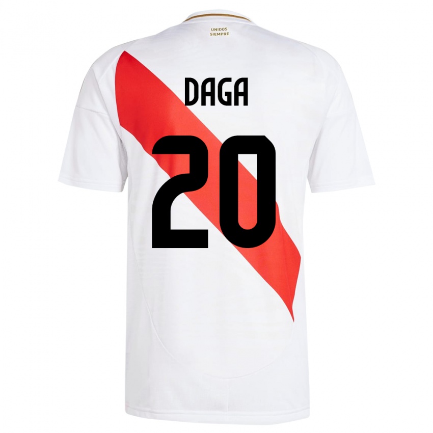 Kinder Peru Azucena Daga #20 Weiß Heimtrikot Trikot 24-26 T-Shirt Belgien