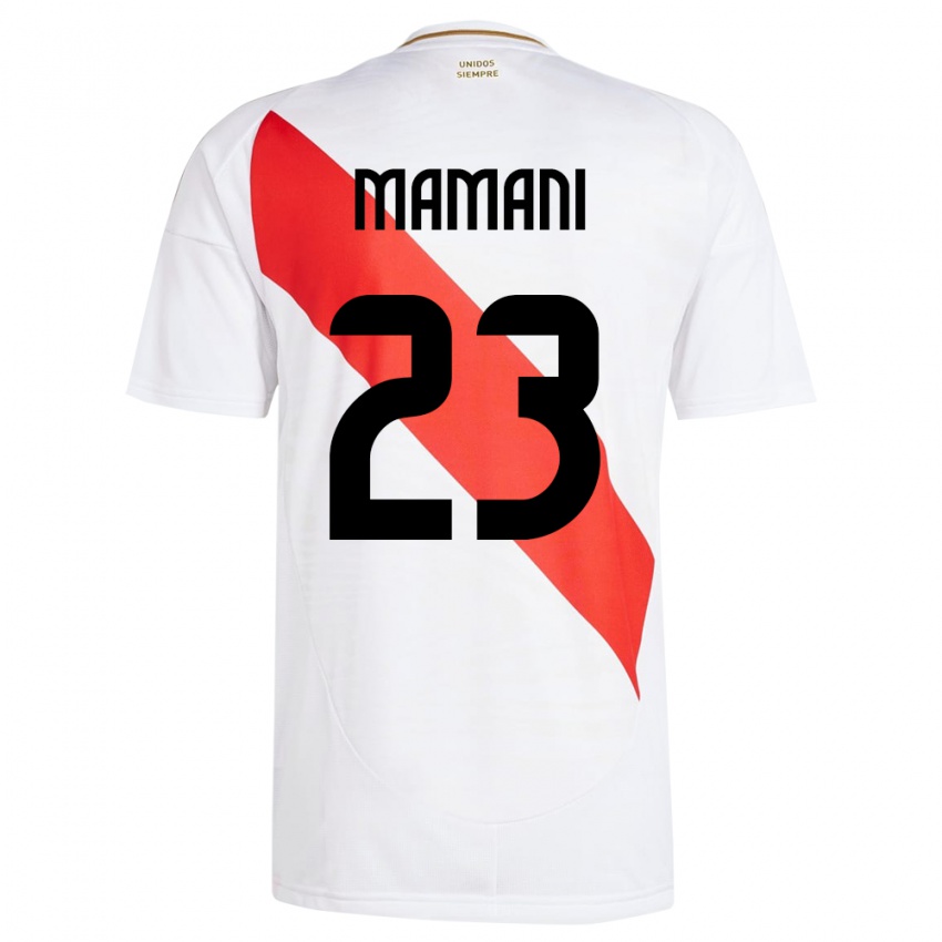 Kinder Peru Julia Mamani #23 Weiß Heimtrikot Trikot 24-26 T-Shirt Belgien