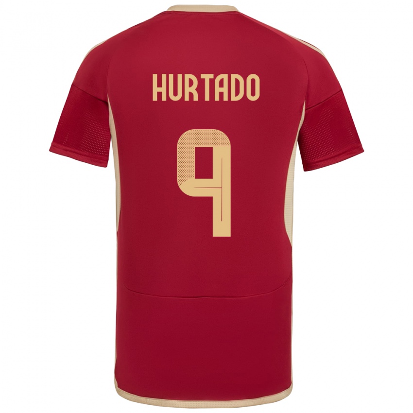 Kinder Venezuela Jan Hurtado #9 Burgund Heimtrikot Trikot 24-26 T-Shirt Belgien