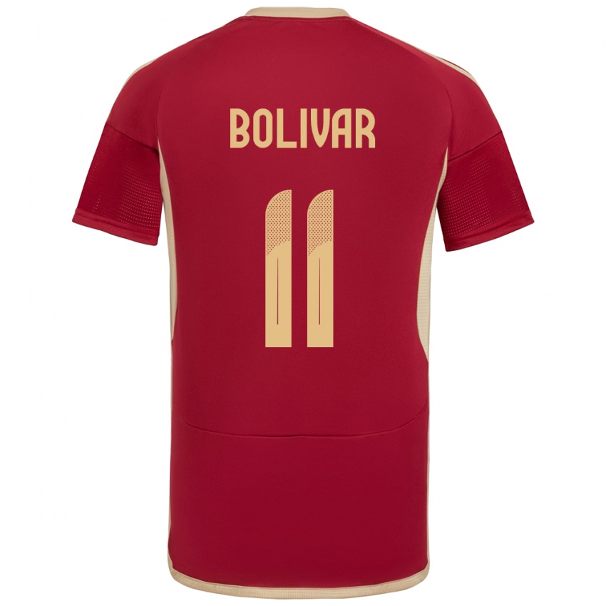 Kinderen Venezuela Jovanny Bolívar #11 Bourgondië Thuisshirt Thuistenue 24-26 T-Shirt België