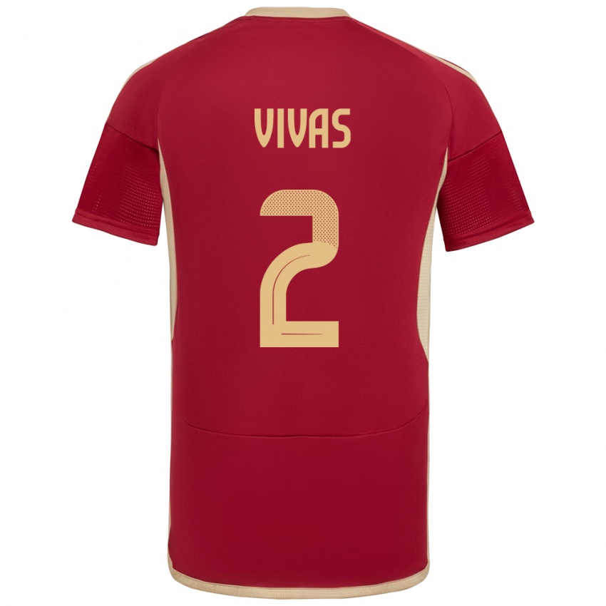 Kinderen Venezuela Carlos Vivas #2 Bourgondië Thuisshirt Thuistenue 24-26 T-Shirt België