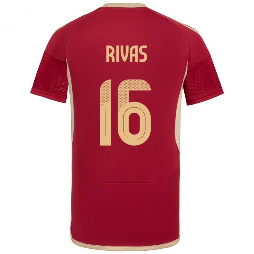 Kinderen Venezuela Renne Rivas #16 Bourgondië Thuisshirt Thuistenue 24-26 T-Shirt België