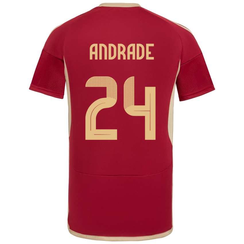 Kinder Venezuela Kervin Andrade #24 Burgund Heimtrikot Trikot 24-26 T-Shirt Belgien