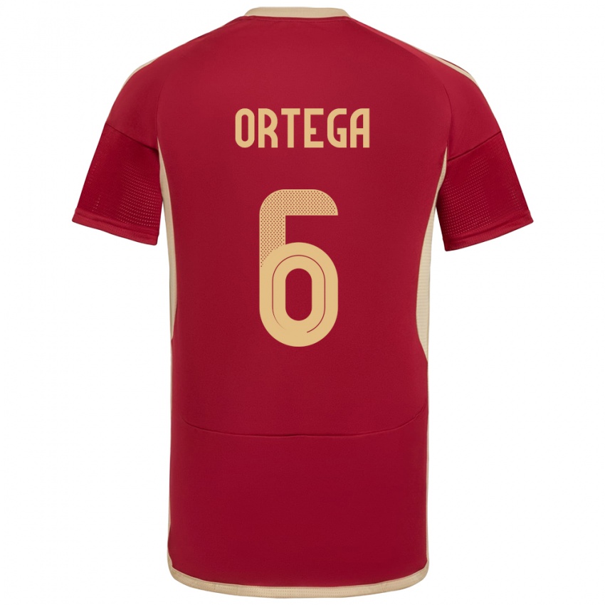 Kinderen Venezuela Bryant Ortega #6 Bourgondië Thuisshirt Thuistenue 24-26 T-Shirt België