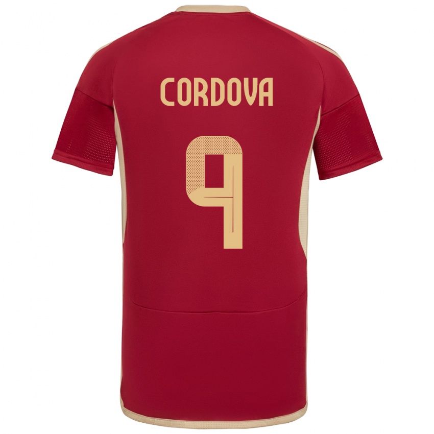 Kinder Venezuela Sergio Córdova #9 Burgund Heimtrikot Trikot 24-26 T-Shirt Belgien