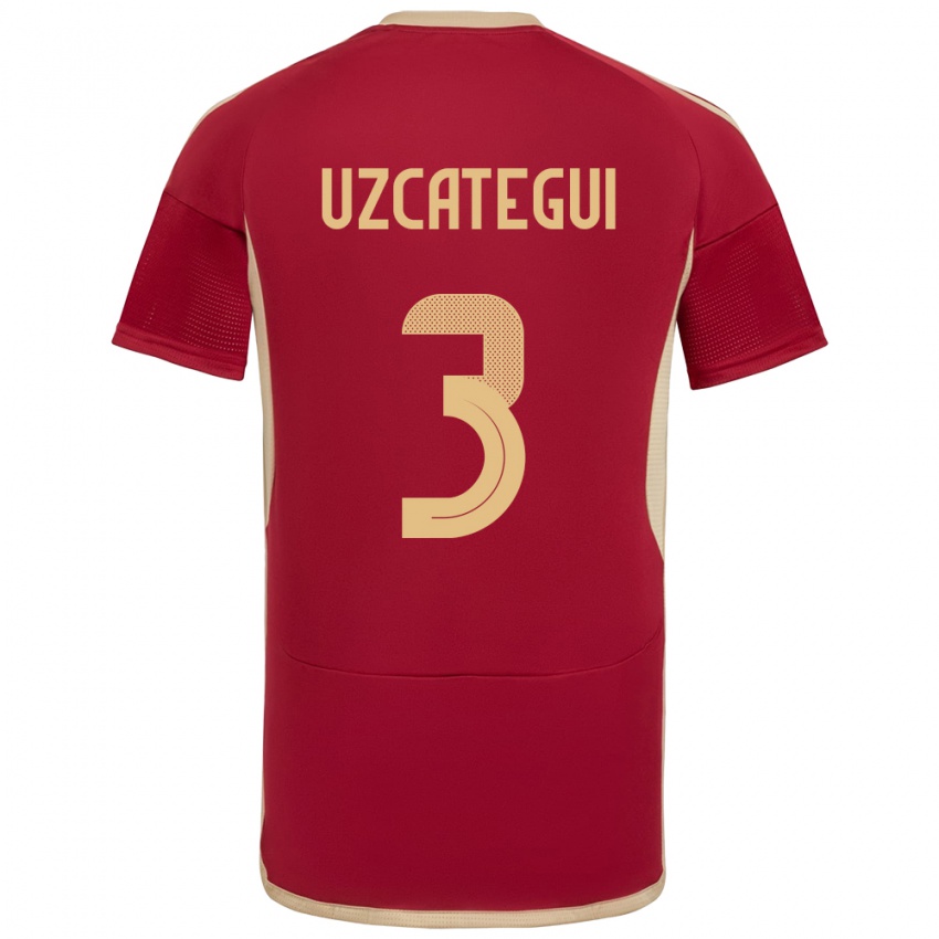 Kinder Venezuela Rafael Uzcátegui #3 Burgund Heimtrikot Trikot 24-26 T-Shirt Belgien