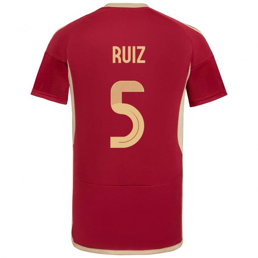 Kinderen Venezuela Emerson Ruíz #5 Bourgondië Thuisshirt Thuistenue 24-26 T-Shirt België