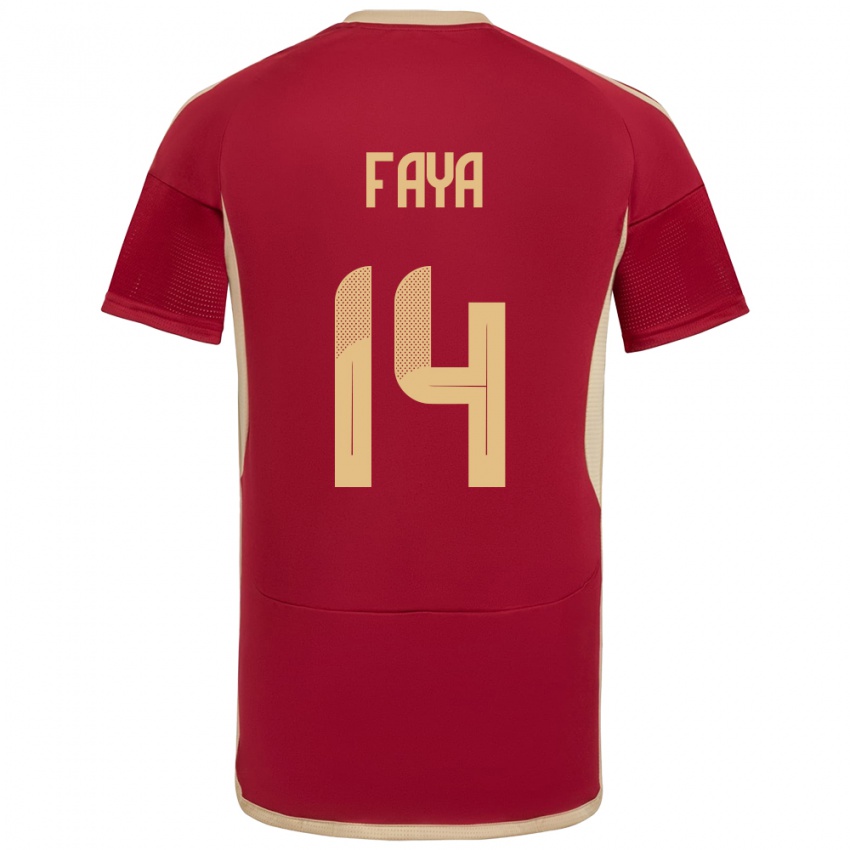 Kinderen Venezuela Carlos Faya #14 Bourgondië Thuisshirt Thuistenue 24-26 T-Shirt België