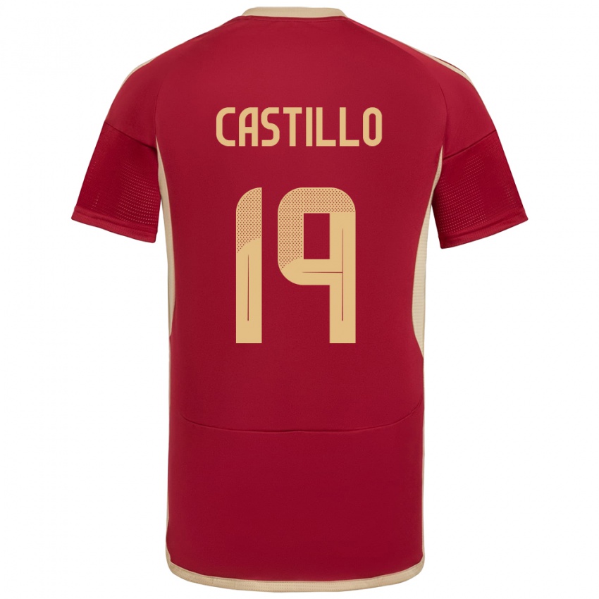 Kinder Venezuela Bryan Castillo #19 Burgund Heimtrikot Trikot 24-26 T-Shirt Belgien