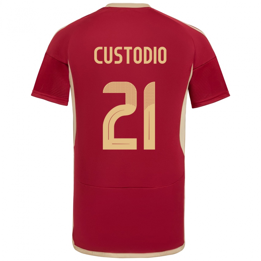 Kinderen Venezuela Alex Custodio #21 Bourgondië Thuisshirt Thuistenue 24-26 T-Shirt België