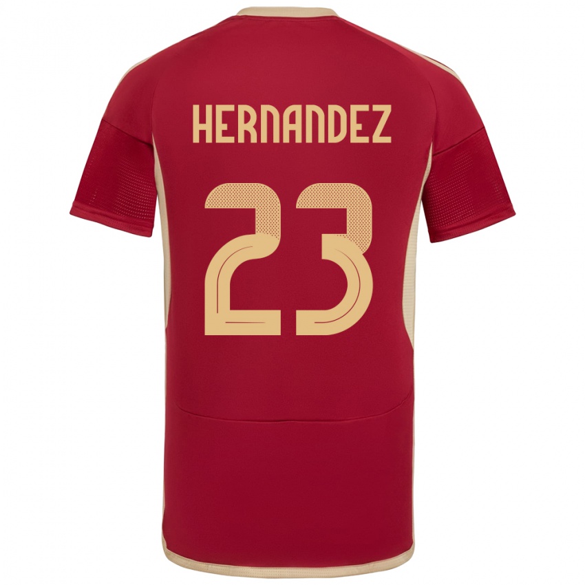 Kinder Venezuela Luifer Hernández #23 Burgund Heimtrikot Trikot 24-26 T-Shirt Belgien