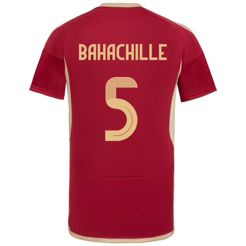 Kinder Venezuela Abraham Bahachille #5 Burgund Heimtrikot Trikot 24-26 T-Shirt Belgien